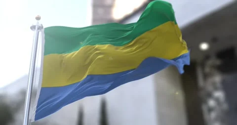 Gabon-flag-waving-seamless-loop-4k-60fps Stock Footage 332240700