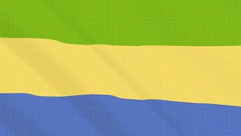 Gabon flag waving in the wind. Icon in the frame. Animation loop Stock Footage 83801909