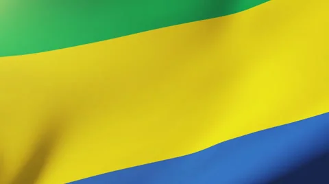 Gabon flag waving in the wind. Looping sun rises style.  Animation loop Stock Footage 48904778