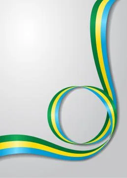 Gabon flag wavy background. Vector illustration. Stock Illustration