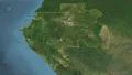 Gabon, glide over the map, outlined 4k or 4k+ Resolution