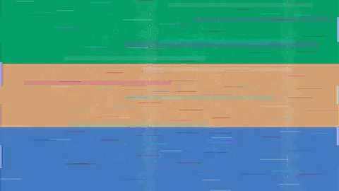 Gabon Glitch Flag Vector - RGB Split Digital Video Frame Design Illustrazione stock