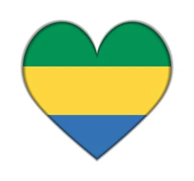 Gabon heart flag Stock Illustration