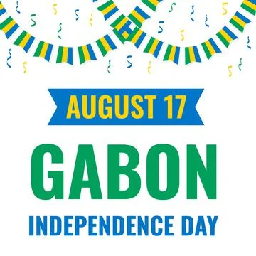Gabon Independence Day typography poster. National holiday celebrate on Augus Stock Illustration