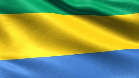 Gabon Looping Flag 4K, Seamless looping with highly detailed fabric texture Stock Footage 106508714
