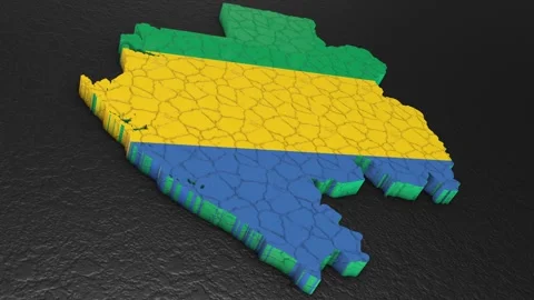 Gabon map 3d. 3d map of Gabon. Stock Footage 272668360
