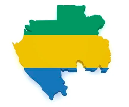 Gabon map 3d shape Stock Illustration