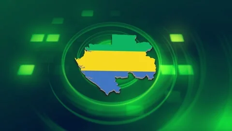 Gabon Map and Flag Background Stock Footage 344027885