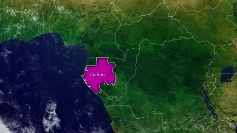 GABON Map With Borders Stock Footage 318674081