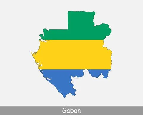 Gabon Map Flag Stock Illustration