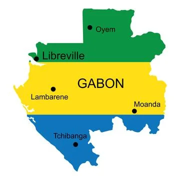 Gabon map icon Stock Illustration