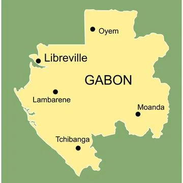 Gabon map icon Stock Illustration