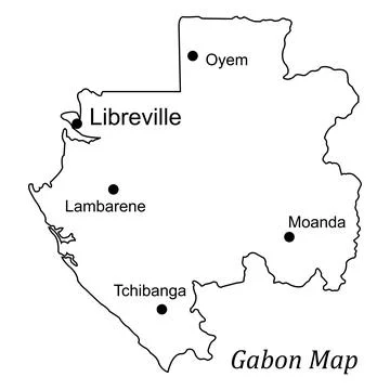 Gabon map icon Illustrazione stock