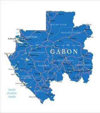 Gabon map Stock Illustration