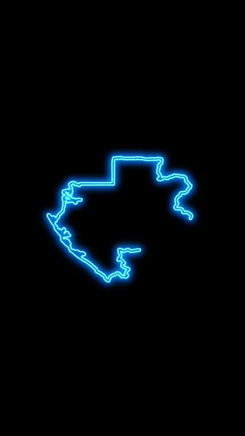 Gabon Map Outline Neon Lights Stock Footage 333056284