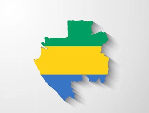 Gabon map with shadow effect Stock Illustration