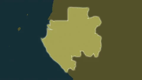 Gabon map - solid. Glow. Pattern. Video stock 148199729