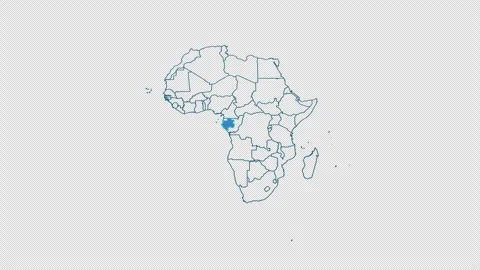 Gabon map on transparent background.Location of Gabon Stock Footage 319475784