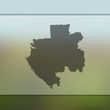 Gabon map. Vector silhouette of Gabon. Blurred background Stock Illustration
