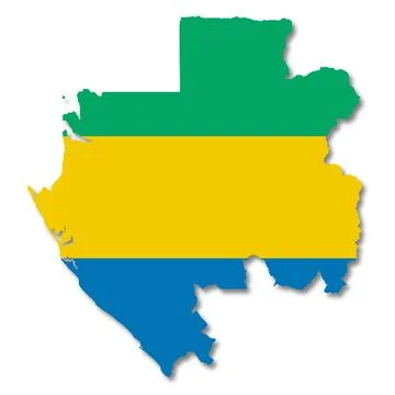 Gabon map on white background with clipping path Stock Illustration