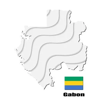 Gabon map on white background. vector illustration. Stock Illustration