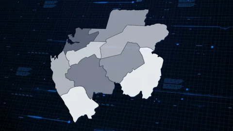 Gabon network map Stock Footage 87977743