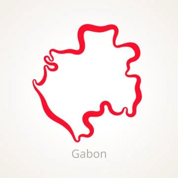 Gabon - Outline Map Stock Illustration