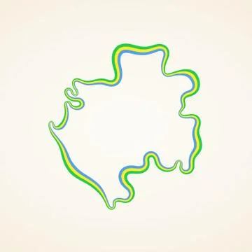 Gabon - Outline Map Stock Illustration
