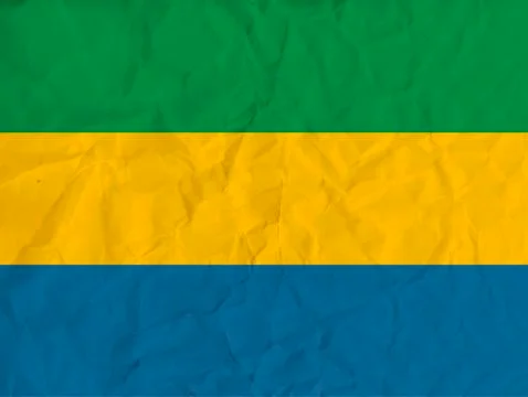 Gabon paper  flag Stock Illustration
