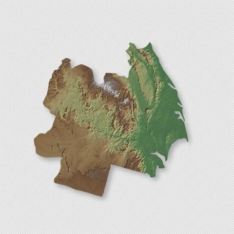 Gabon Rotating 3D Relief Map Seamless Loop, Alpha Channel 4K Vídeo Stock 340718527