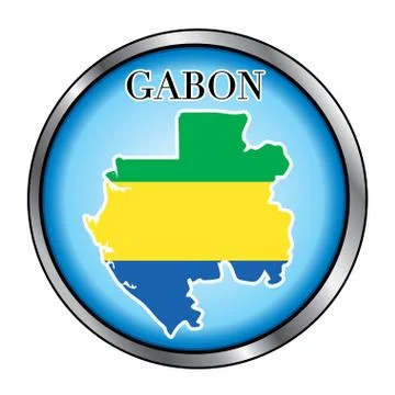 Gabon Round Button Stock Illustration