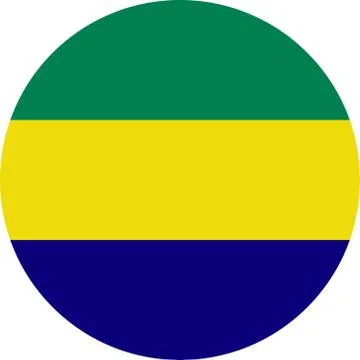 Gabon round flag icon vector Stock Illustration