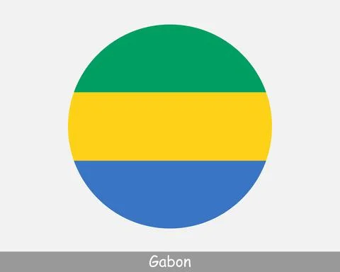 Gabon Round Flag 库存插图