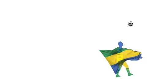 Gabon soccer player kicks  through himself Stock Footage 108585972