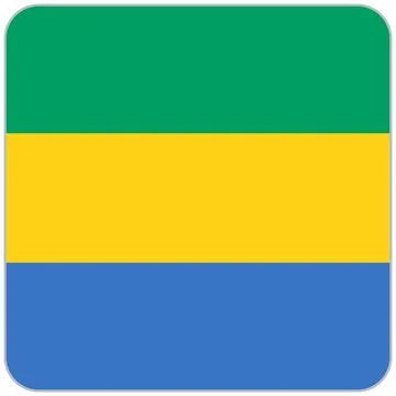 Gabon square flag icon Stock Illustration