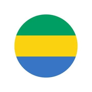 Gabon vector flag circle on white background Stock Illustration