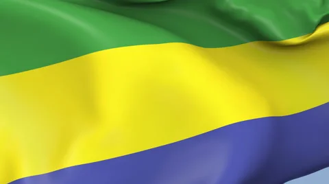 Gabon Waving Flag Background Loop Stock Footage 64230482