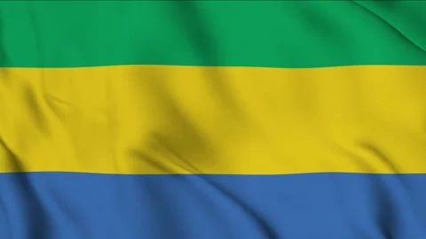 Gabon Waving Flag Realistic Animation Video Stock Footage 253322975