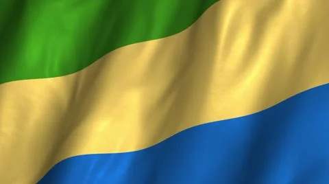 Gabon Waving Flags Stock Footage 12260578