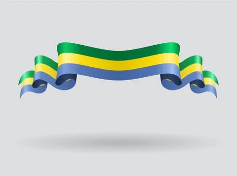 Gabon wavy flag. Vector illustration Stock-Illustration