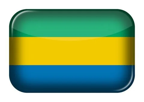 Gabon web icon rectangle button with clipping path Stock Illustration