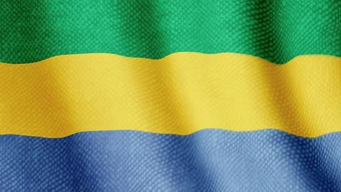 Gabonese flag waving animation Stock Footage 76395365