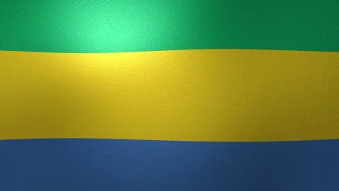 Gabonese national flag waving in the wind with a detailed fabric texture Stock Footage 346000090