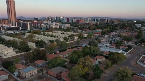 Gaborone, Botswana, 15 june 2020, editorial, aerial view of residential and.. Video stock 319924266