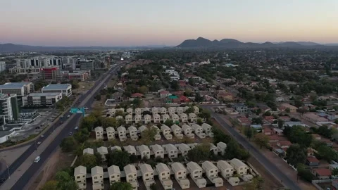 Gaborone, Botswana, 15 june 2020, editorial, aerial view of residential and.. Video stock 319924280