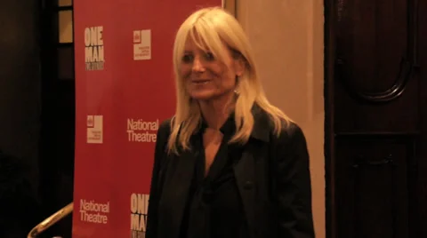 Gaby Roslin on the red carpet at One Man Two Guvnors Opening Night Stock Footage 32121068