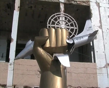 Gaddafi's destroyed residence Stock Footage 35465545