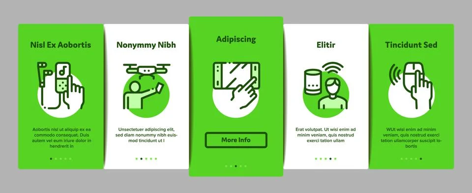 Gadget And Device Onboarding Elements Icons Set Vector 스톡 일러스트