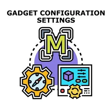 Gadget configuration settings management concept illustration Stock Illustration