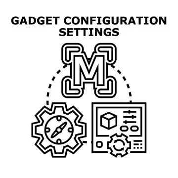 Gadget configuration settings management concept illustration Stock Illustration
